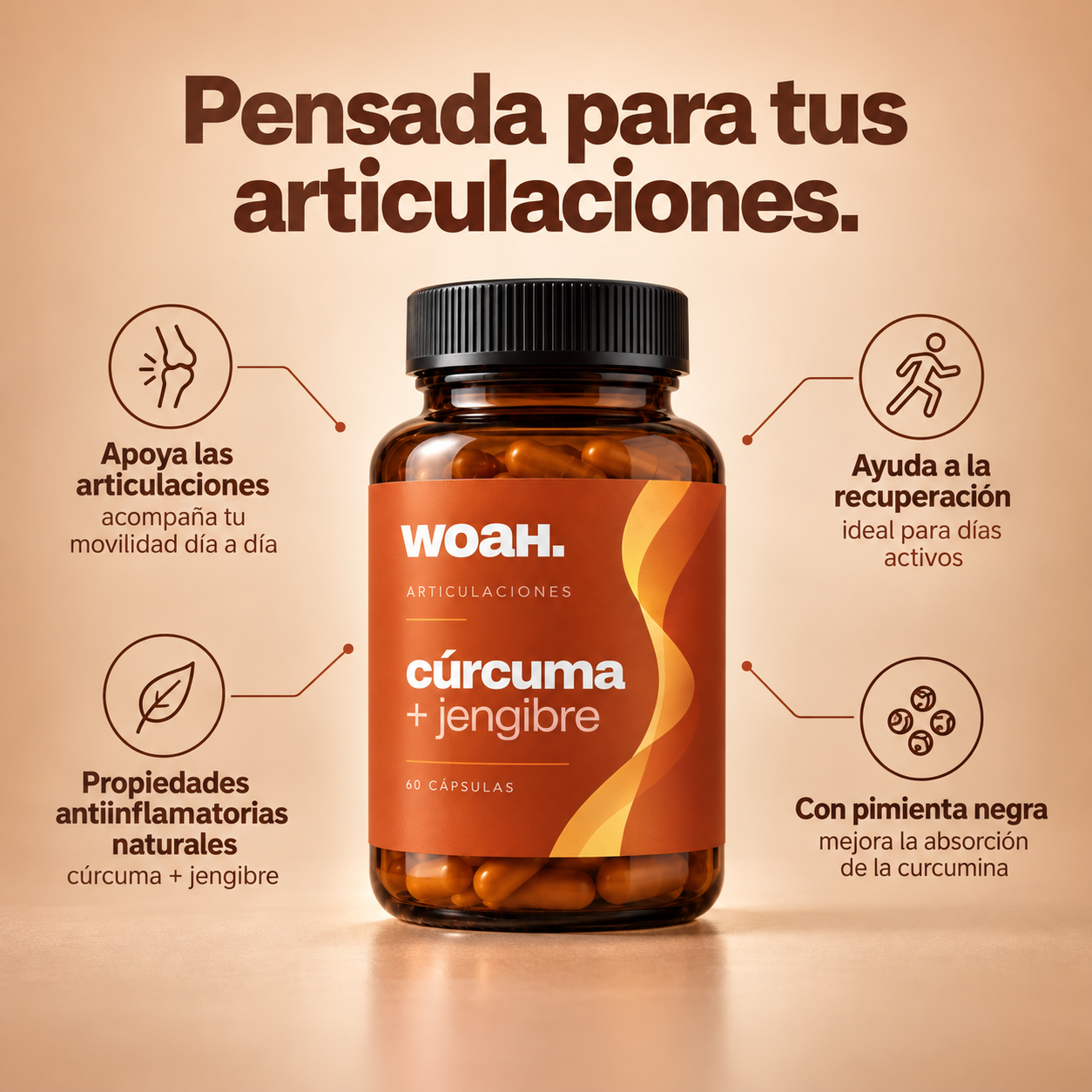 Imagen de beneficios de Cúrcuma + jengibre